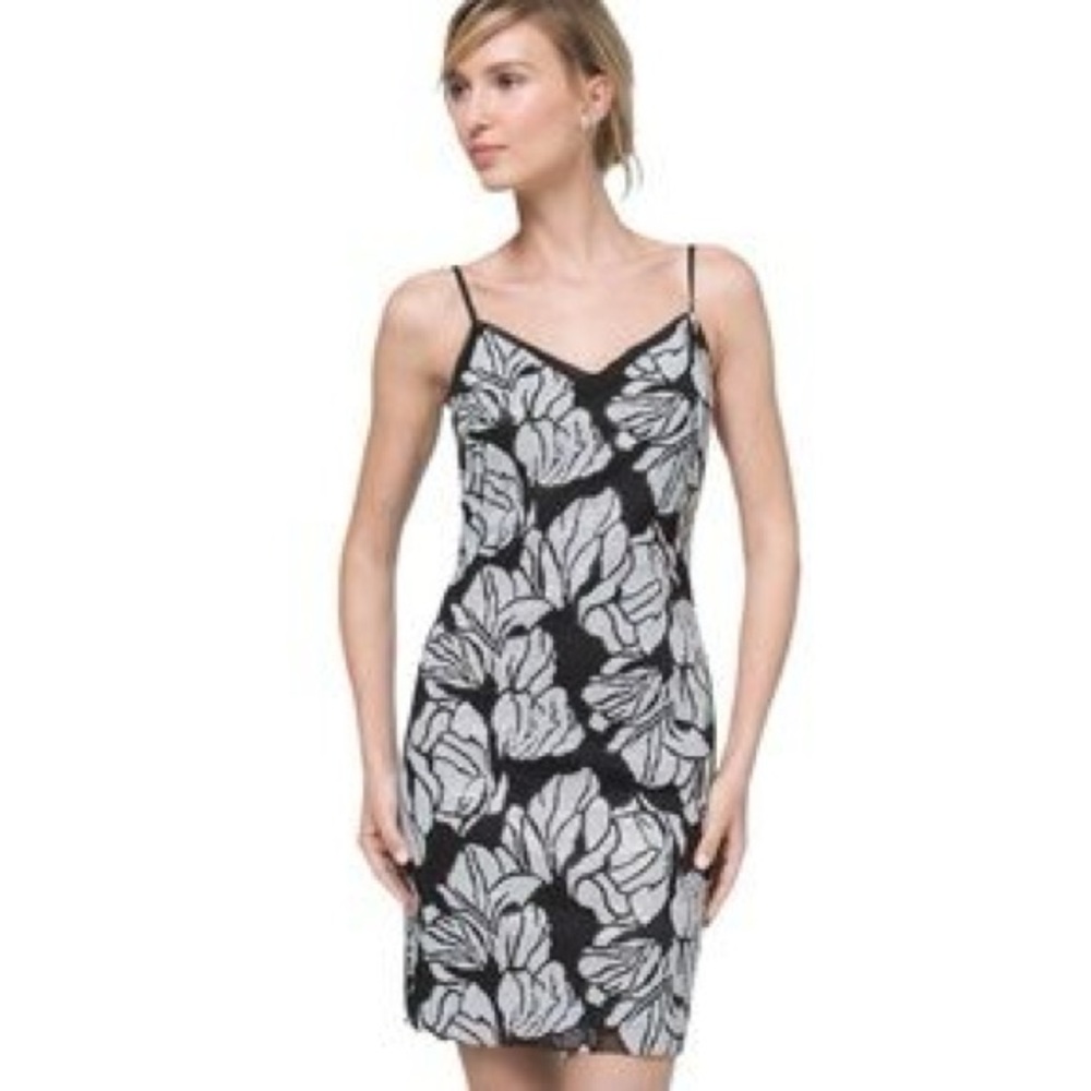 White House Black Market Sequins Floral Cocktail Party Dress Size 10